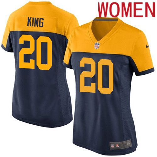 Women Green Bay Packers #20 Kevin King Navy Blue Nike Alternate Game NFL Jersey